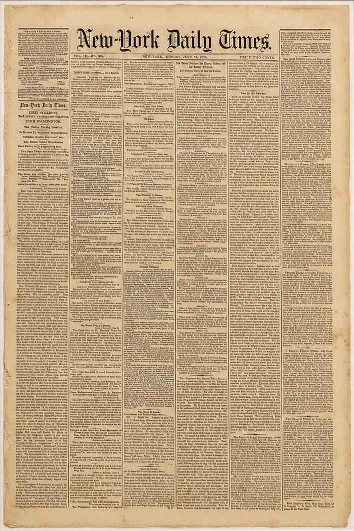 La Une du célèbre journal américain annonçant l’ouverture du Japon par Matthew Perry